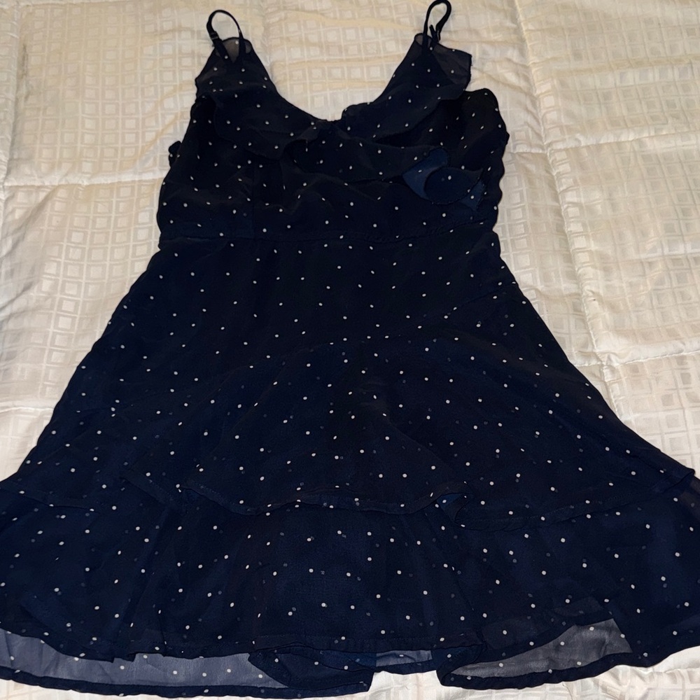 Navy Blue Polka romper / Dress